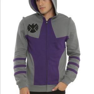 RARE MARVEL HAWKEYE HOT TOPIC ZIP HOODIE